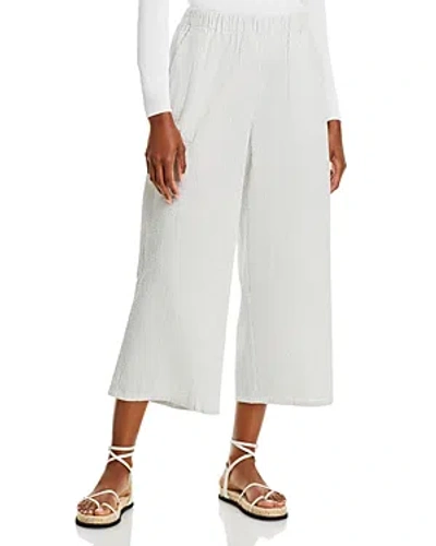 Eileen Fisher Cropped Wide Leg Trousers In White