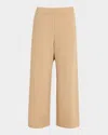 EILEEN FISHER CROPPED WIDE-LEG PONTE PANTS