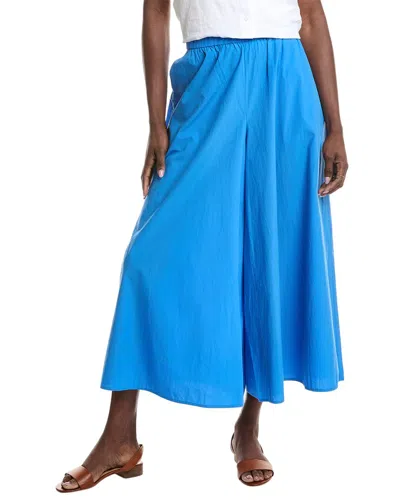 Eileen Fisher Cropped Wide Pant In Blue