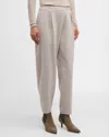 Eileen Fisher Cropped Wool Jersey Lantern Pants In Chalk