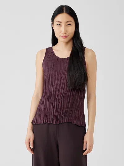 Eileen Fisher Crushed Cupro Scoop Neck Tank In Purple