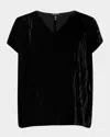 Eileen Fisher Crushed Shimmer Velvet Top In Black