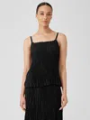 Eileen Fisher Crushed Silk Cami In Black