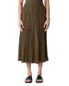 Eileen Fisher Crushed Silk Flared Skirt In Branch