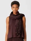 Eileen Fisher Crushed Silk Habutai Scarf In Brown