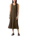 Eileen Fisher Crushed Silk Midi Dress In Branch