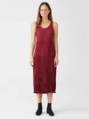 Eileen Fisher Crushed Silk Tiered Dress In Red