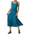 Eileen Fisher Crushed Silk Tiered Dress In Dragonfly In Blue