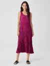 Eileen Fisher Crushed Silk Tiered Dress In Pink