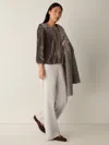 Eileen Fisher Crushed Velvet Round Neck Top In Brown