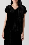 Eileen Fisher Crushed Velvet Top In Black