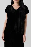 Eileen Fisher Crushed Velvet Top In Black