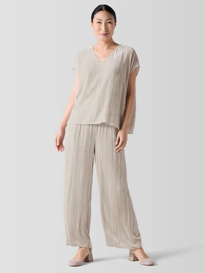 Eileen Fisher Crushed Velvet Wide-leg Pant In Brown