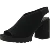 Eileen Fisher Cue Womens Knit Leather Trim Slingback Heels In Black