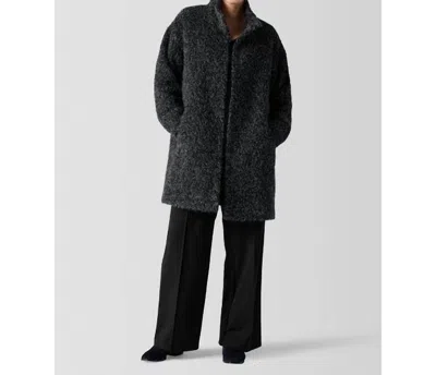 Eileen Fisher High Collar Coat In Blash