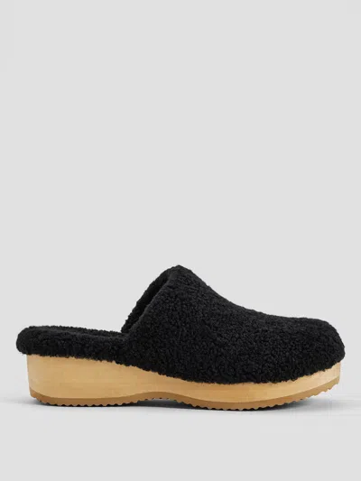Eileen Fisher Curly Shearling Clog In Black
