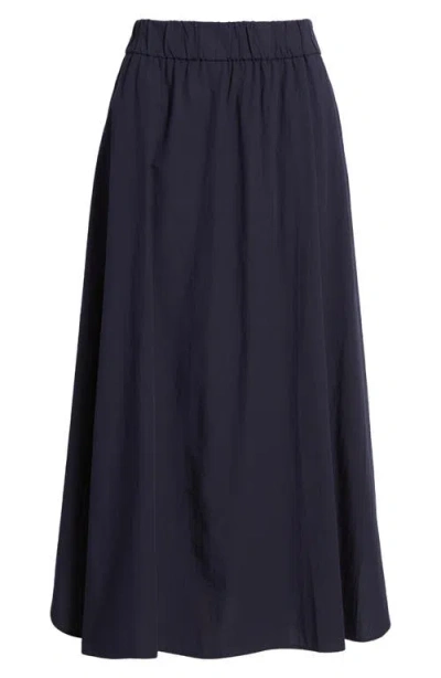Eileen Fisher Curved Hem Organic Cotton Midi Skirt