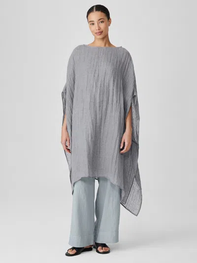 Eileen Fisher Delave Organic Linen Gauze Caftan In Steel