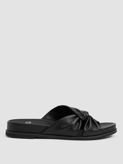 Eileen Fisher Dello Nappa Leather Wedge Sandal In Multi