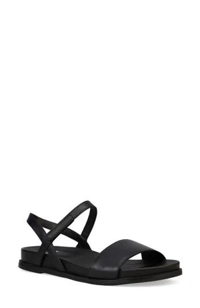 Eileen Fisher Demo Leather Sandal In Black/black