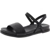 Eileen Fisher Demole Womens Adjustable Faux Leather Ankle Strap In Black