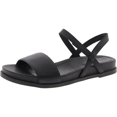 Eileen Fisher Demole Womens Adjustable Faux Leather Ankle Strap In Black