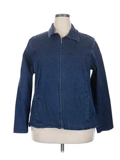 Pre-owned Eileen Fisher Denim Jacket In Blue
