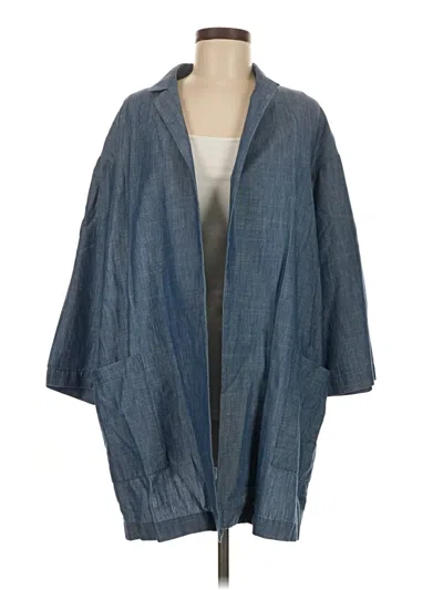 Pre-owned Eileen Fisher Denim Jacket In Blue