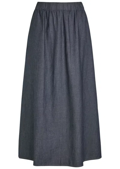 Eileen Fisher Denim Midi Skirt In Blue