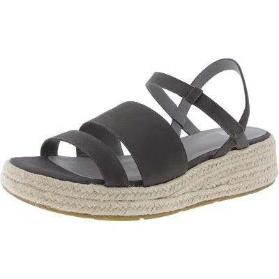 Eileen Fisher Devi Womens Buckle Suede Espadrilles In Pink