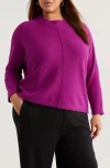 Eileen Fisher Dolman Sleeve Mock Neck Sweater In Purple