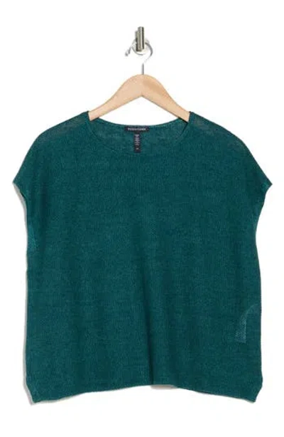 Eileen Fisher Dolman Sleeve Organic Linen Top In Agean