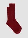 Eileen Fisher Donegal Merino Rib Crew Sock In Red
