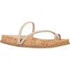 Eileen Fisher Dorado Metallic Suede Toe-ring Slide Sandals In Platinum