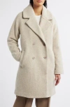 Eileen Fisher Wool Boucle Notch Collar Coat In Maple Oat