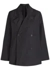 Eileen Fisher Double-breasted Shell Trench Jacket In Black