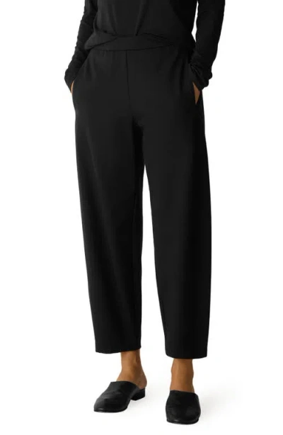 Eileen Fisher Double Knit Lantern Ankle Pants In Black