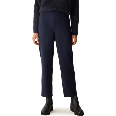 Eileen Fisher Double Knit Lantern Ankle Pants In Blue