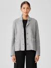 Eileen Fisher Double Layer Organic Cotton Blazer In Gray