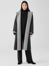Eileen Fisher Doubleface Wool Cashmere Hooded Coat In Gray