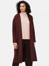 Eileen Fisher Doubleface Wool Cashmere Shawl Collar Coat In Burgundy