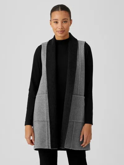 Eileen Fisher Doubleface Wool Cashmere Vest In Gray