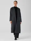 Eileen Fisher Doubleface Wool Cloud Hooded Coat In Gray