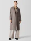 Eileen Fisher Doubleface Wool Cloud Notch Collar Coat In Brown