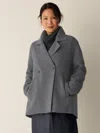 Eileen Fisher Doubleface Wool Cloud Short Coat In Gray