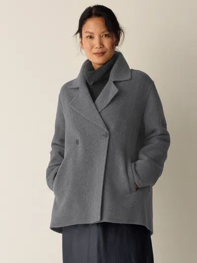 EILEEN FISHER DOUBLEFACE WOOL CLOUD SHORT COAT