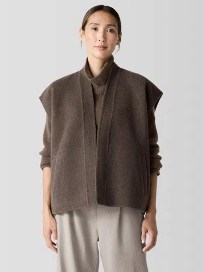 Eileen Fisher Doubleface Wool Cloud Vest In Multi
