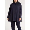 Eileen Fisher Draped Turtleneck Tunic In Blue
