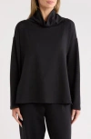 Eileen Fisher Drapey Funnel Neck Top In Multi