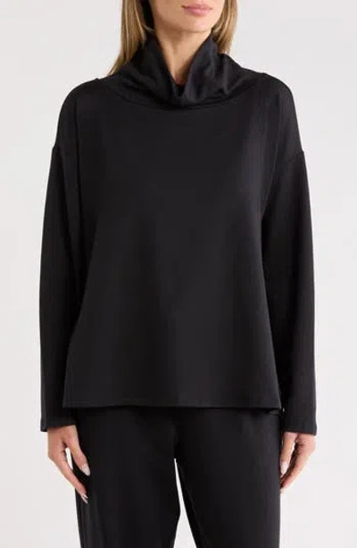 Eileen Fisher Drapey Funnel Neck Top In Multi